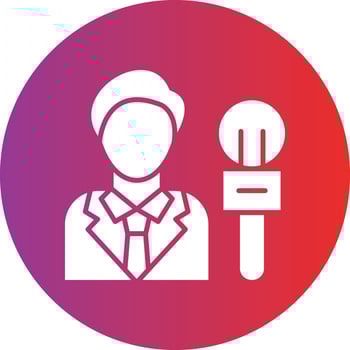 Vector Design Male Journalist Icon Style