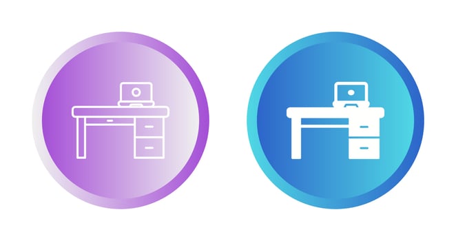 Office Desk Vector Icon