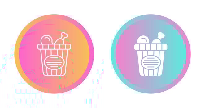 Chicken Bucket Vector Icon