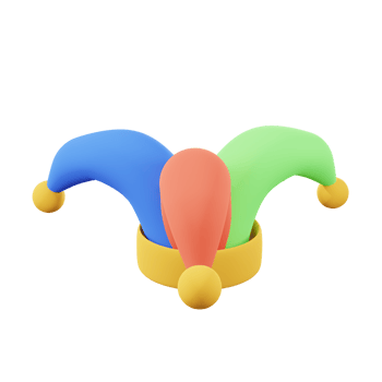 3d minimal rendering clown hat png