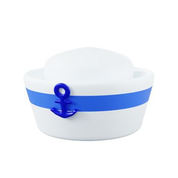 3d minimal rendering sailor hat png
