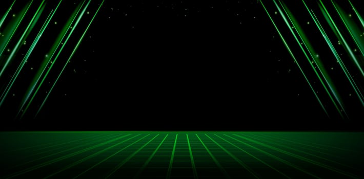 Stage curtain dark green lines vector