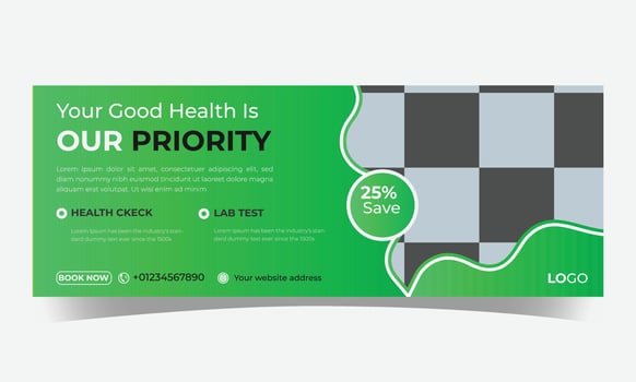 Medical healthcare timeline cover design template vector