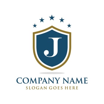 Letter J shield logo design vector