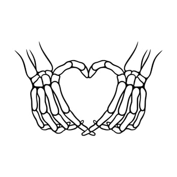 Love hand bones in isolated vector