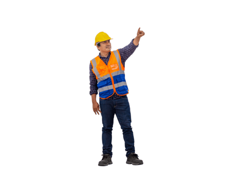 Engineer under inspection and checking project at the building site, Foreman worker in hardhat at the infrastructure construction site png