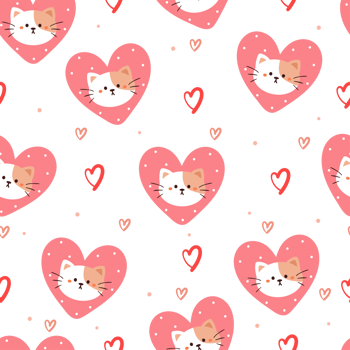 seamless pattern cartoon cat. cute animal wallpaper for textile, gift wrap paper png