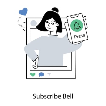 Trendy Subscribe Bell vector