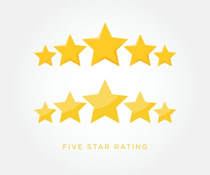 Five stars icon. Stars rating review icon set. Vector illustration