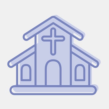 Icon chruch. Building elements. Icons in two tone style. Good for prints, web, posters, logo, site plan, map, infographics, etc. vector