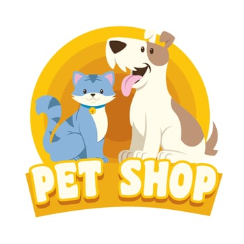 cat and dog petshop design vector