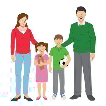 Family set cartoon vector