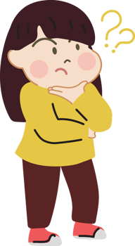 Happy and fun cute children  thinking or solving problem cartoon character doodle hand drawn design for decoration. png