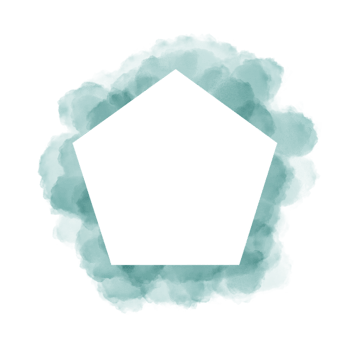 Set of hand painted watercolor pentagon on a white background, Vector soft watercolor splatter background, Watercolor abstract shape isolated on white background, Paint splash png