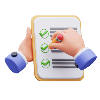 3d render illustration of activity icon of hand doing daily checklist, suitable for social media asset, web, app, presentation, png