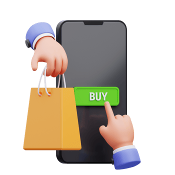 3d render illustration of online shopping activity hand icon, suitable for social media asset, web, app, presentation, png