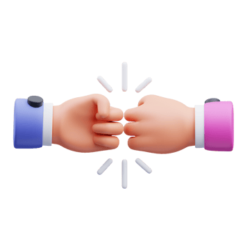 3d render illustration of activity icon of hand doing fist bump, suitable for social media asset, web, app, presentation, png