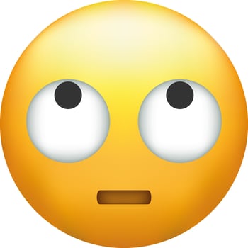 Flushed emoji. Embarrassed emoticon with big eyes vector