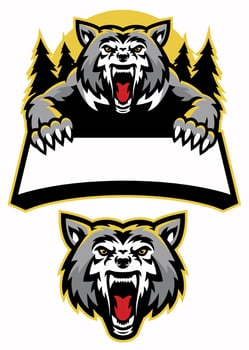 wolf mascot sport logo set vector