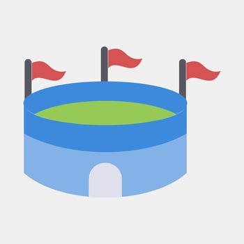 Icon stadium. Building elements. Icons in flat style. Good for prints, web, posters, logo, site plan, map, infographics, etc. vector