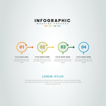 Business Infographic design template Vector with icons and 4 five options or steps. Can be used for process diagram, presentations, workflow layout, banner, flow chart, info graph