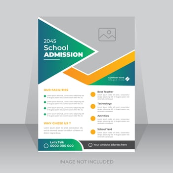 Private school education admission poster template design vector