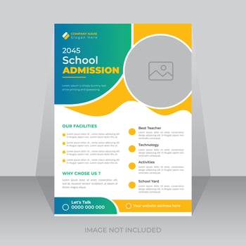 Kids education admission flyer template vector