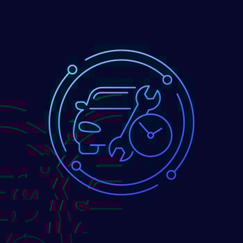 fast car repair icon, linear design vector
