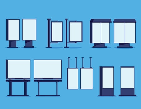 gradient flat digital signage illustration vector