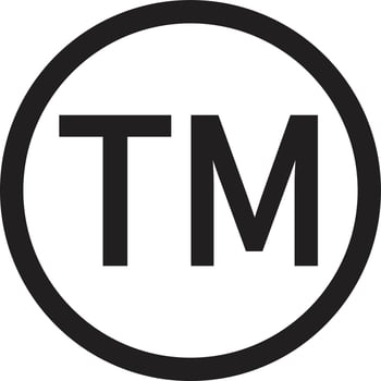 Trade mark icon vector . Trademark sign . Legal identity logo template. Formal symbol for trade or merchandise.