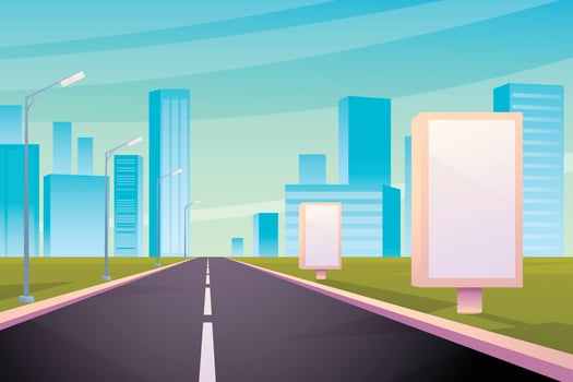gradient flat digital signage illustration vector