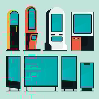 gradient flat digital signage illustration vector