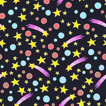 Starry sky. Seamless pattern. vector