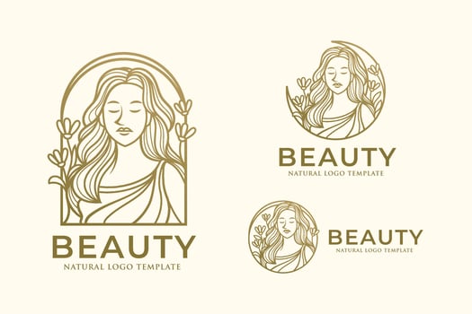 Beauty Woman Line Art Logo Design Template vector