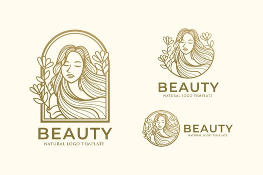 Beauty Woman Line Art Logo Design Template vector