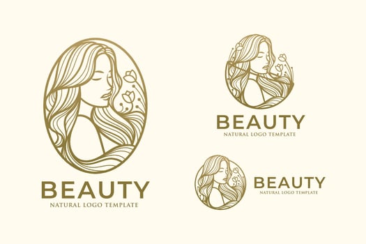 Beauty Woman Line Art Logo Design Template vector