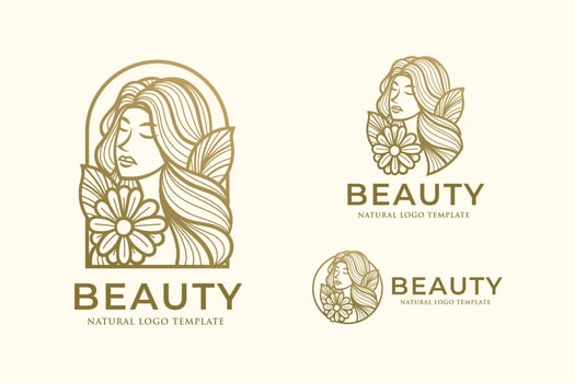 Beauty Woman Line Art Logo Design Template vector