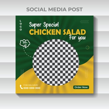 Social media Food promotion and restaurant post design template vector