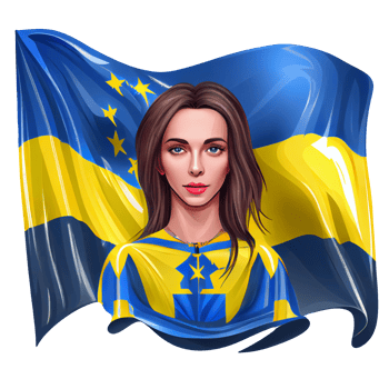 Ukraine Flag Woman illustration, beautiful women Ukrainian and EU artwork flags, png