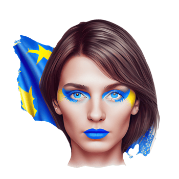 Ukraine Flag Woman illustration, beautiful women Ukrainian and EU artwork flags, png