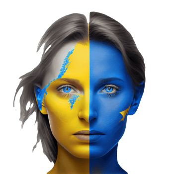Ukraine Flag Woman illustration, beautiful women Ukrainian and EU artwork flags, png