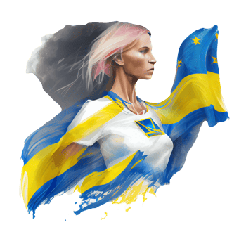 Ukraine Flag Woman illustration, beautiful women Ukrainian and EU artwork flags, png