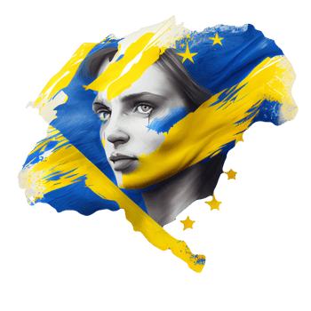 Ukraine Flag Woman illustration, beautiful women Ukrainian and EU artwork flags, png