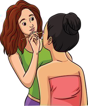 Makeup Artist Colored Cartoon Illustration vector