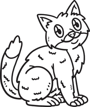 Cat Coloring Page Isolated for Kids vector
