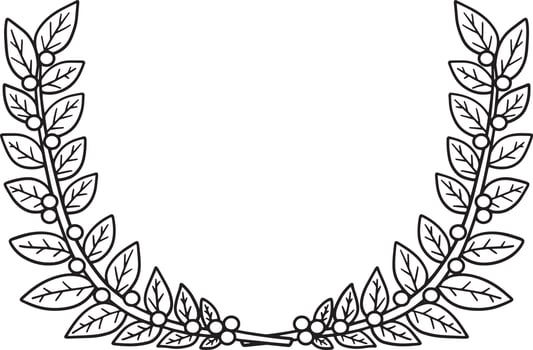Flower Wreath Isolated Coloring Page for Kids vector