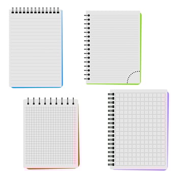 Four notebooks on a white background vector