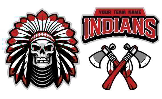 indian skull mascot set vector