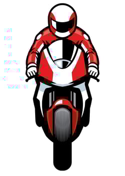 sportbike riding front side vector