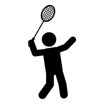 Stick figure or pictogram representation of badminton sport vector